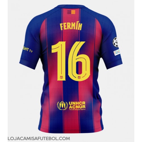 Camisa de Futebol Barcelona Fermin Lopez #16 Equipamento Principal 2025-26 Manga Curta